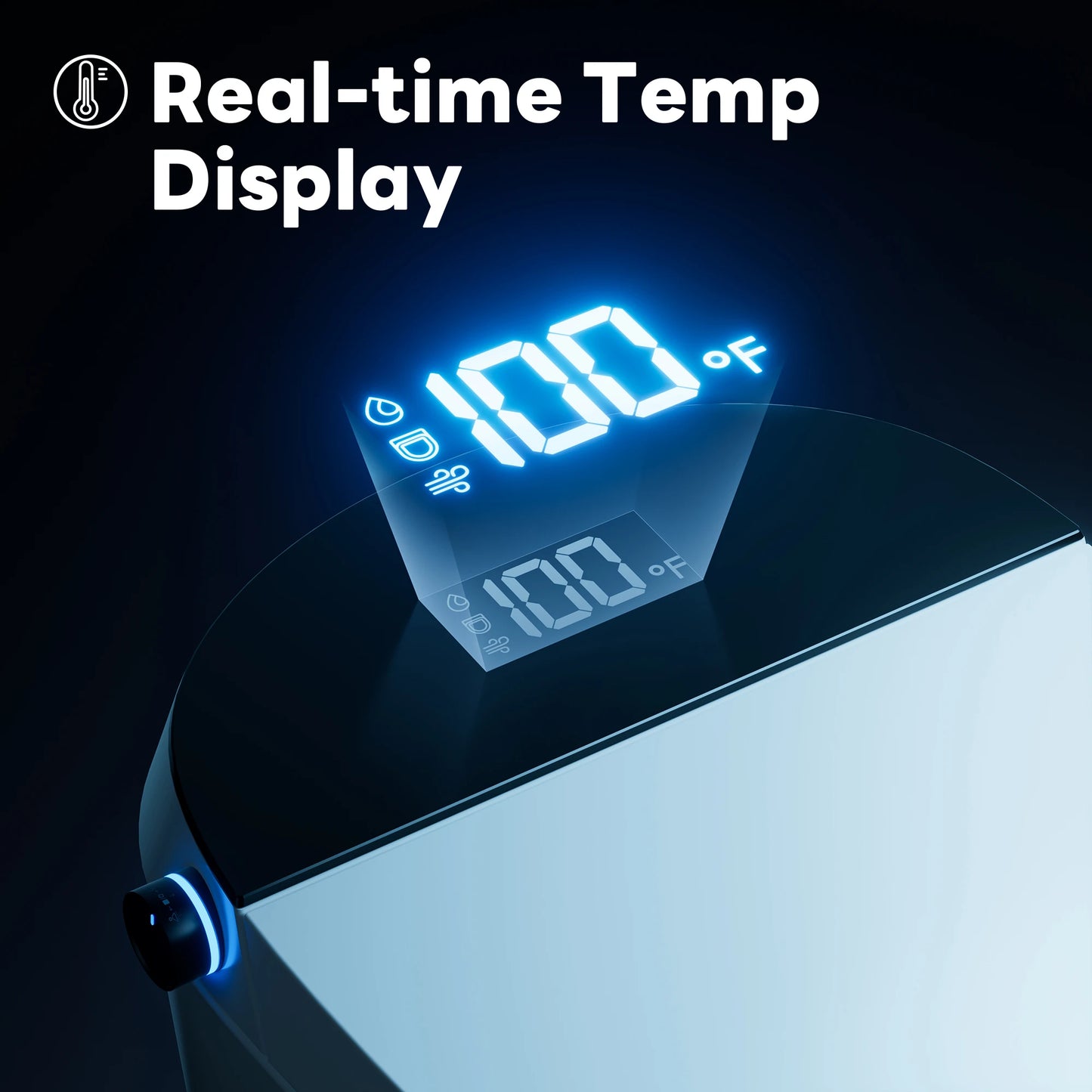 LCD display of CANEST TC-100GE showing seat temperature, water temperature, and settings