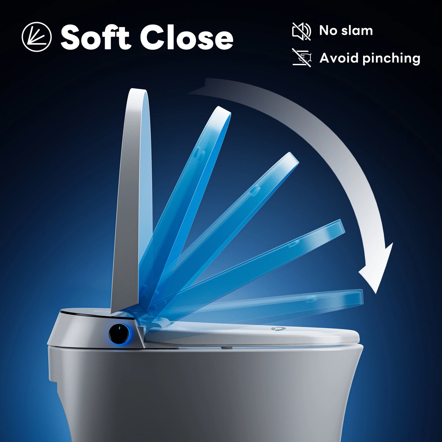 Soft-close lid of CANEST TC-100GE for quiet and gentle operation