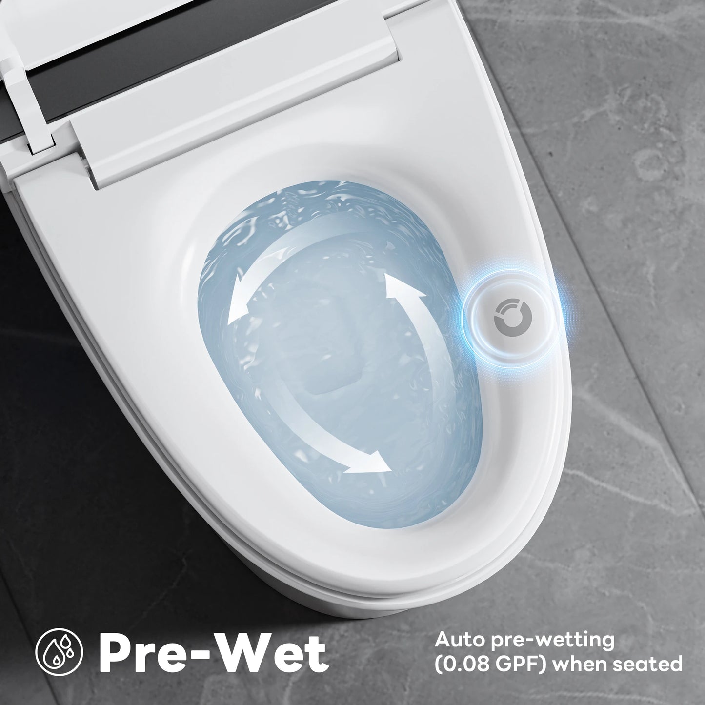 Pre-mist feature of CANEST TC-100GE to wet the bowl surface for better cleanliness
