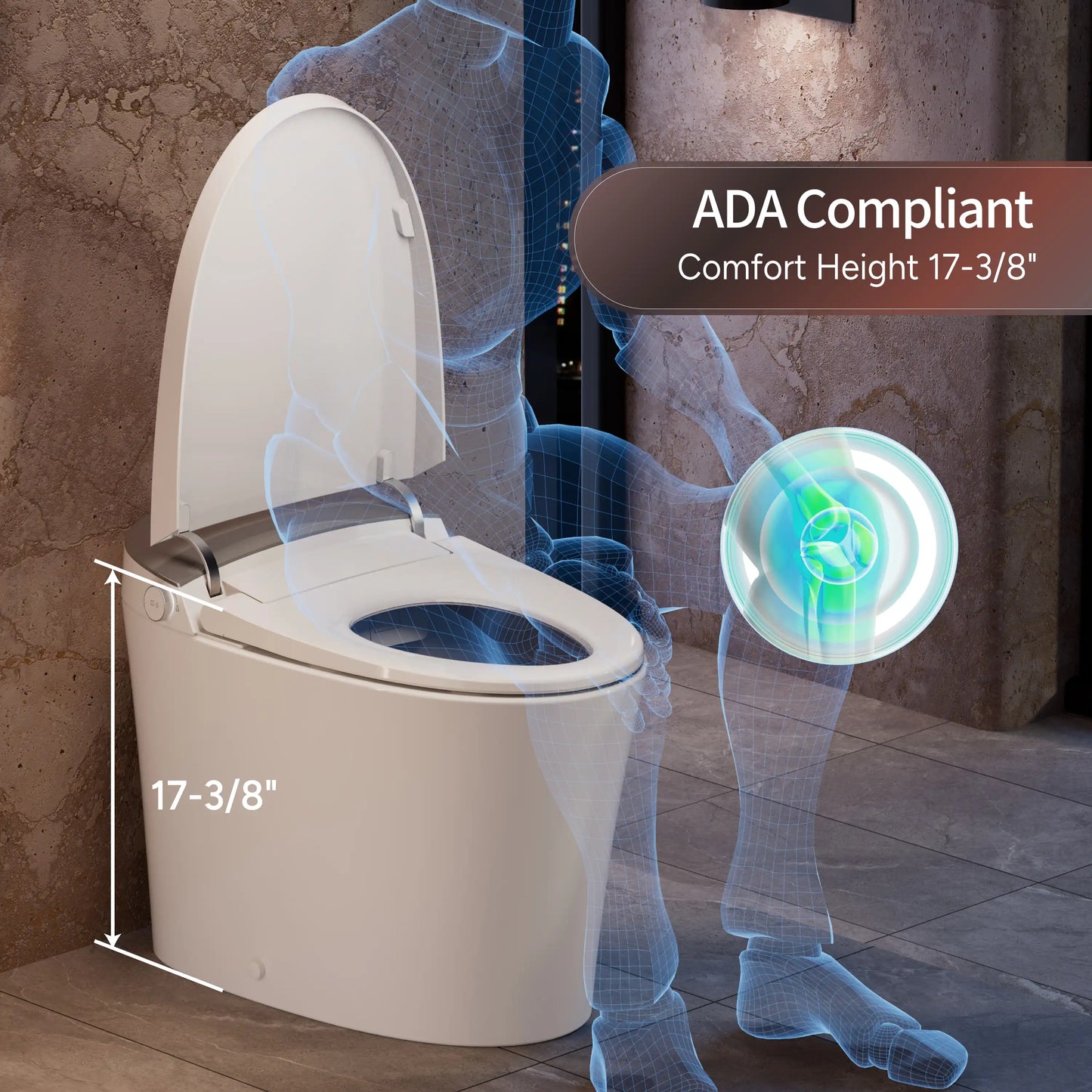 CANEST FC-001 meets ADA Comfort Height standards for accessible, universal use