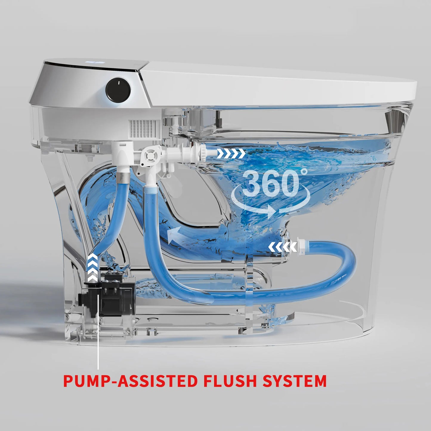 Pump-assisted flush technology in CANEST TC-200GE for powerful and water-efficient flushing