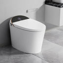 Left side view of CANEST TC-300BK white smart toilet featuring a sleek, modern tankless design