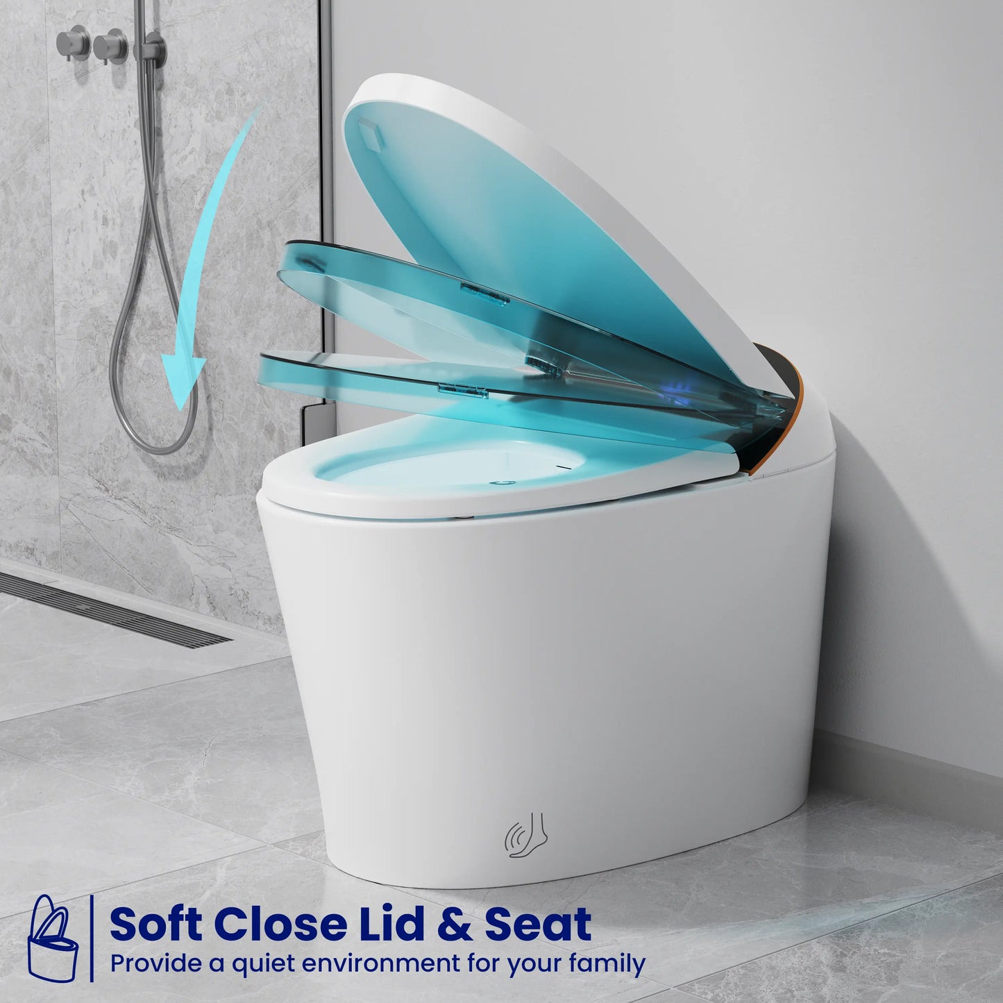 Soft-close lid and seat on CANEST TC-300BK designed for quiet and smooth operation
