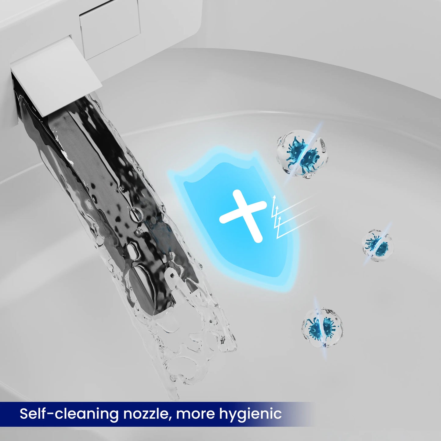 Automatic self-cleaning nozzle of CANEST TC-300BK for a more hygienic bidet experience