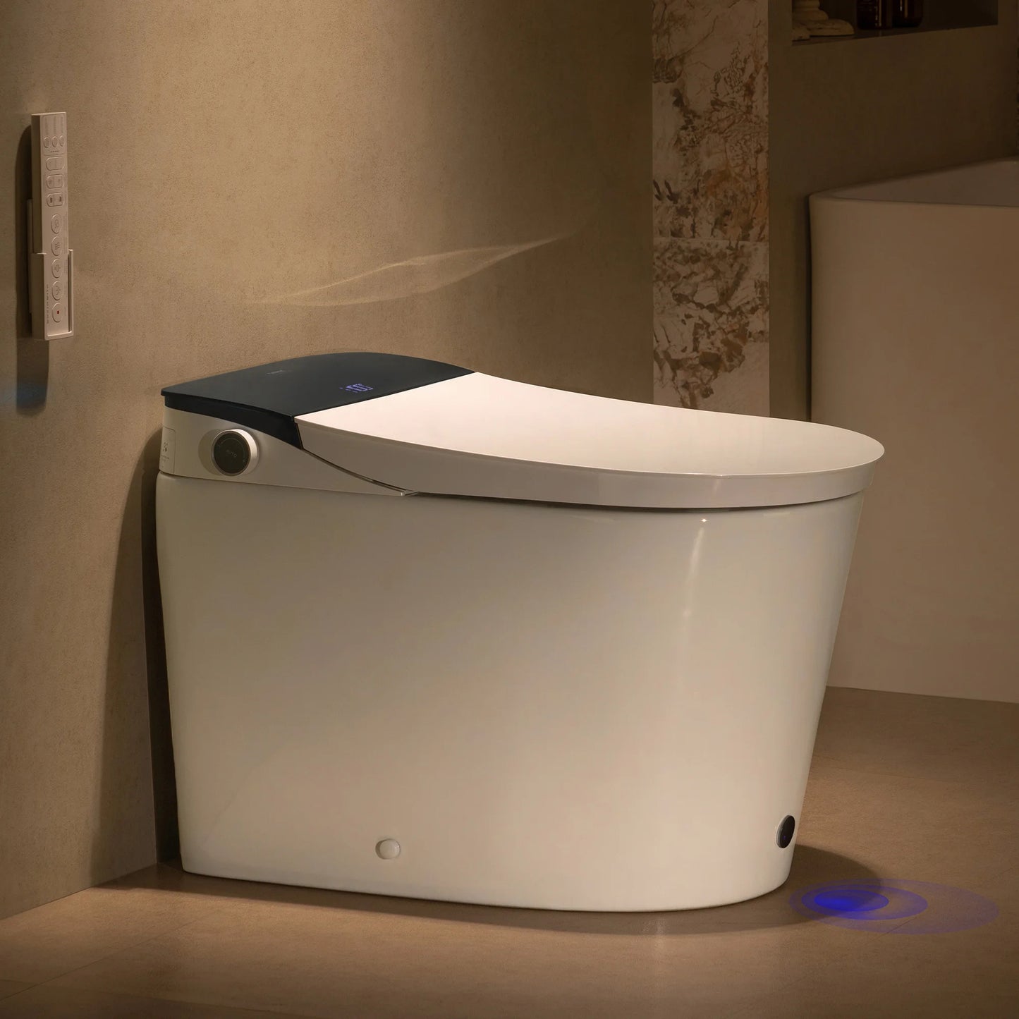 Modern toilet with a sleek design in a bathroom setting