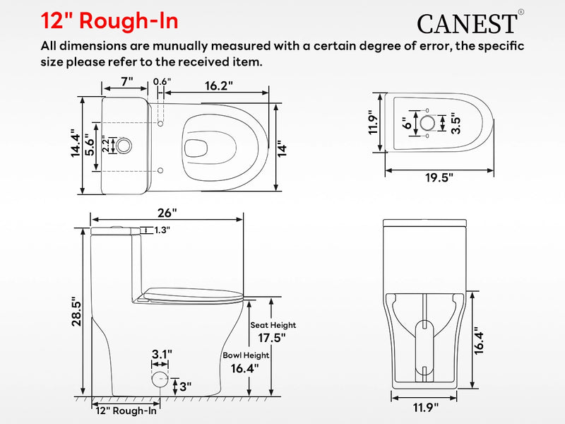 CANEST DL-001 Size Chart-M