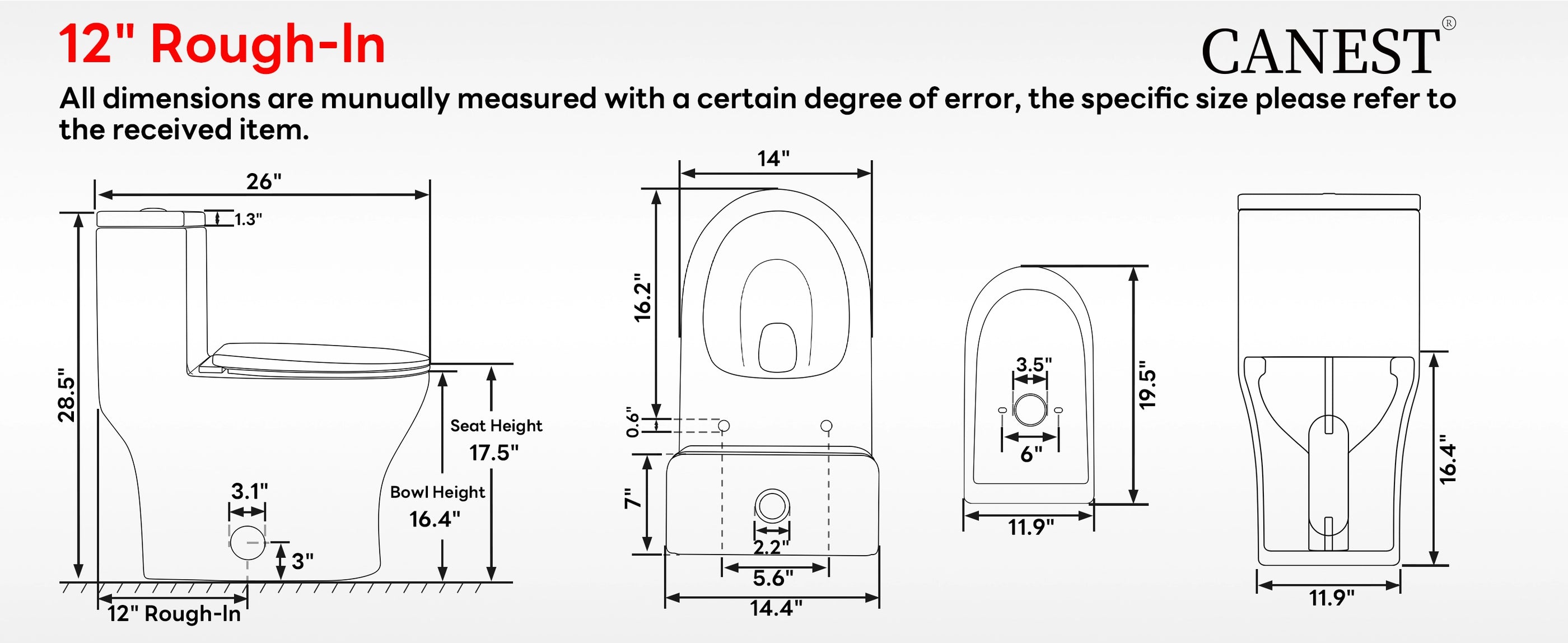 CANEST DL-001 Size Chart-P