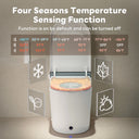 Close-up of CANEST smart toilet's seat temperature control with Four Seasons icon, indicating multi-level warmth adjustment.