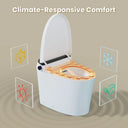 CANEST TC-100GE smart toilet  with a climate-responsive seat cover on a beige background