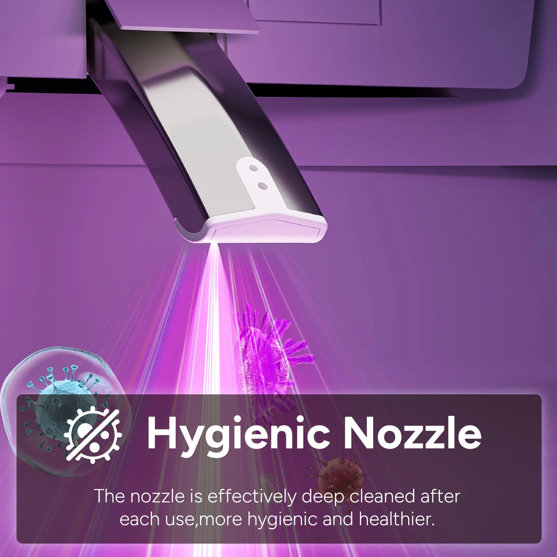 UV-sterilizing nozzle in CANEST TC-400BK for enhanced hygiene and germ protection after each use