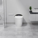 Front view of CANEST TC-300BK smart toilet in glossy white with minimalist aesthetic