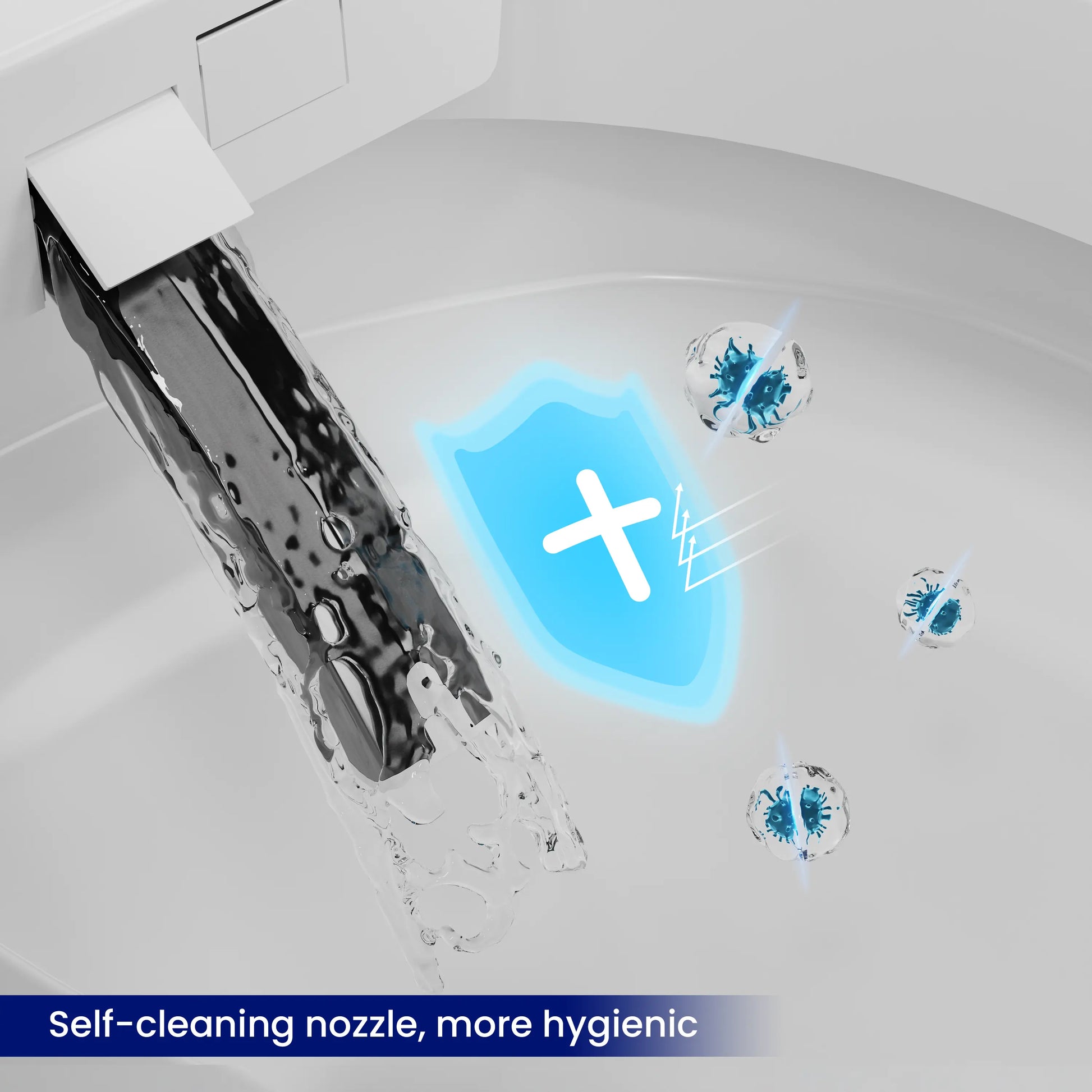 Automatic self-cleaning nozzle of CANEST TC-300BK for a more hygienic bidet experience