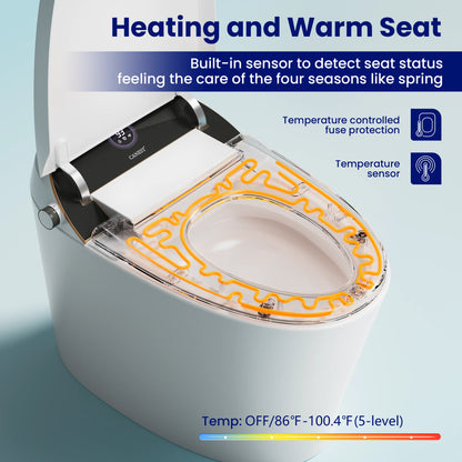 Heated seat on CANEST TC-300BK with adjustable temperature settings for personalized comfort