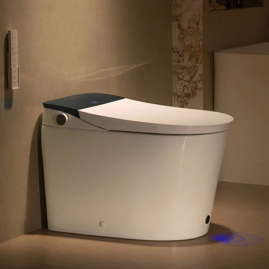 Modern toilet with a sleek design in a bathroom setting