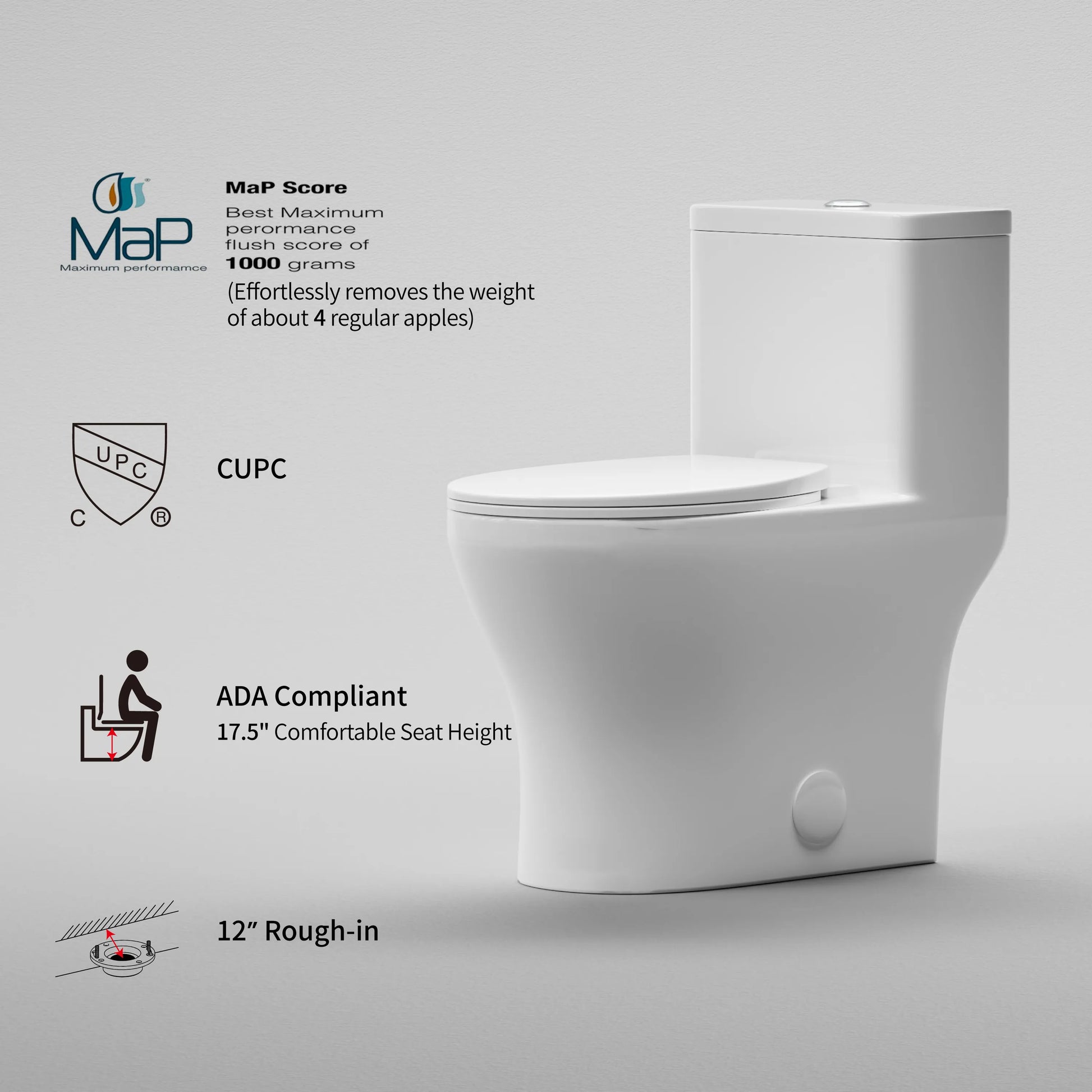 CANEST DL-001 toilet certifications including cUPC, and MaP 1000g for performance and compliance